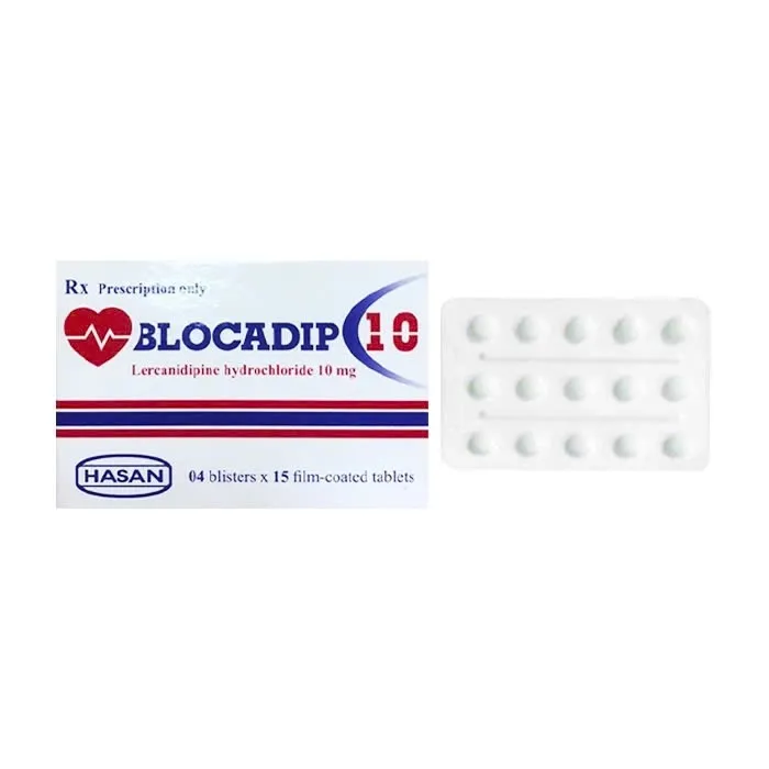 Blocadip 10mg Hasan (H/60v) – Viên nén Lercanidipin điều trị tăng huyết áp